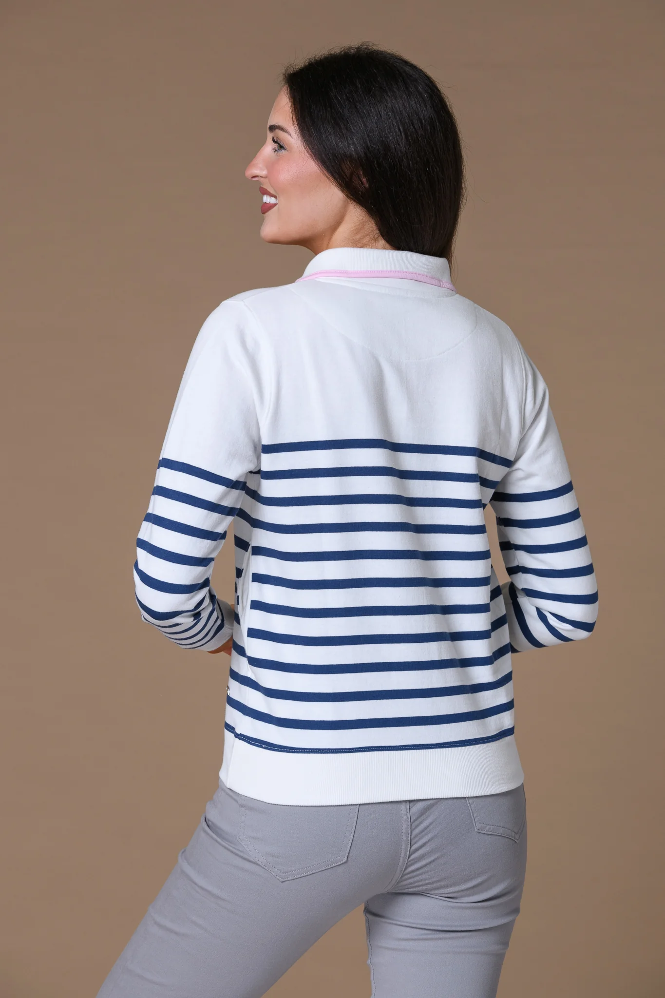 2 colour 1/2 Zip WHITE/NAVY - Image 2