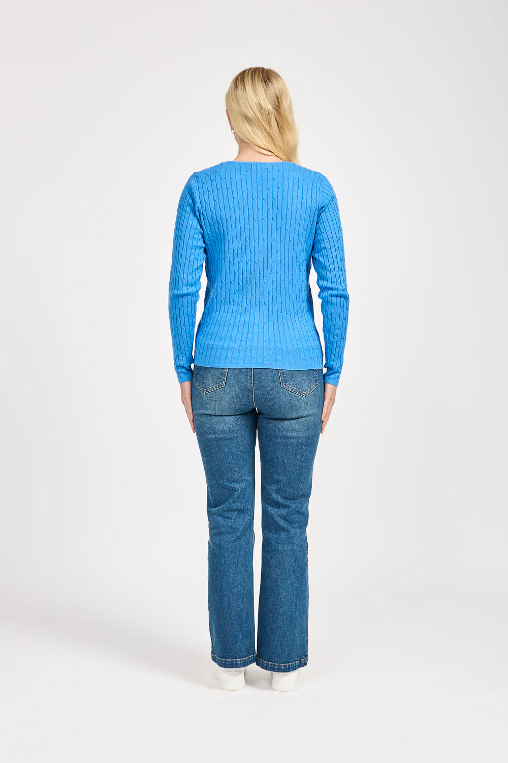 All Over Cable Button Cardigan ā Blue - Image 4