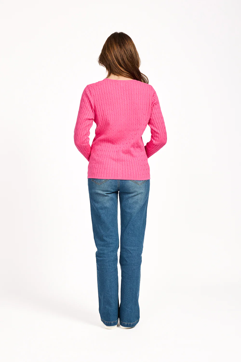 All Over Cable Button Cardigan ā Pink - Image 4