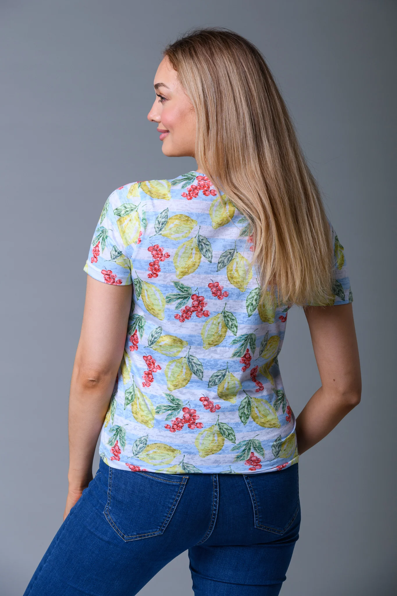 Amalfi Summer Tee Yellow/Blue - Image 2