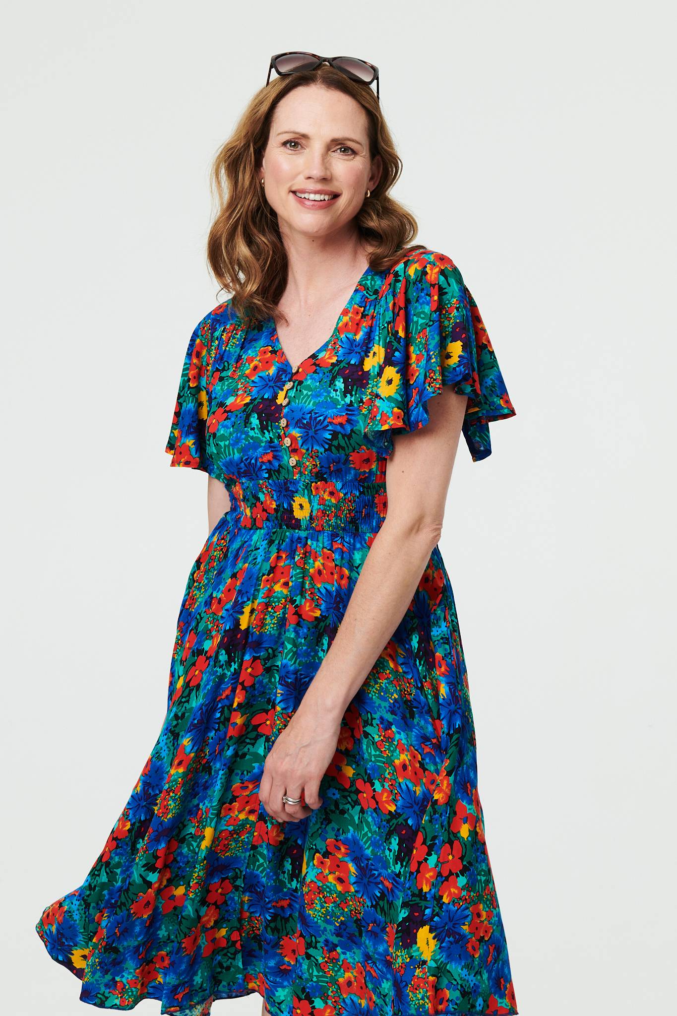 Blue Daisy Midi Dress D172390 BLUE - Image 3