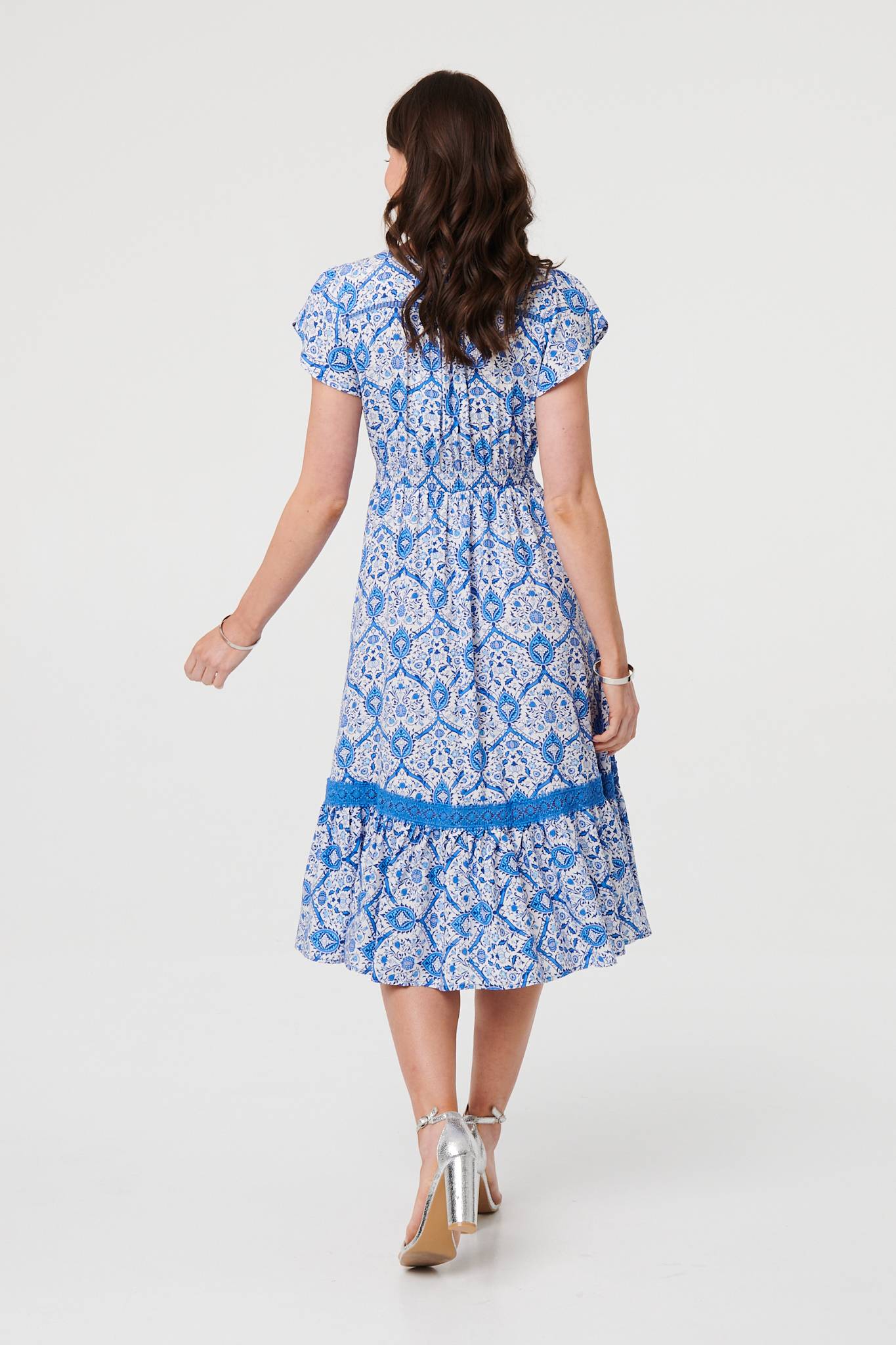 Blue Tile Midi Dress BLUE - Image 2
