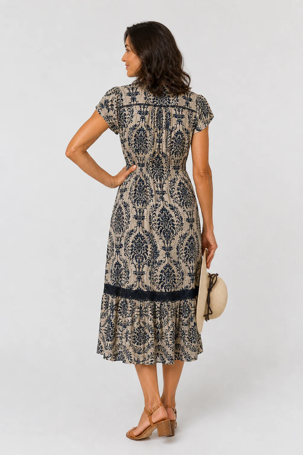 Botanical Escape Dress NAVY - Image 2