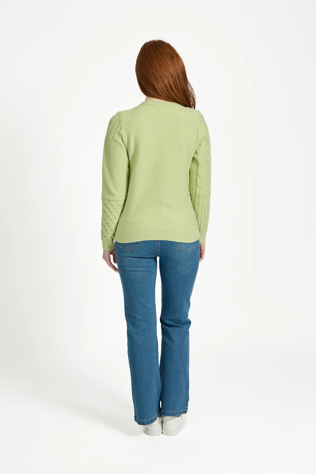 Cable Flower Embroidered Jumper ā Green - Image 5