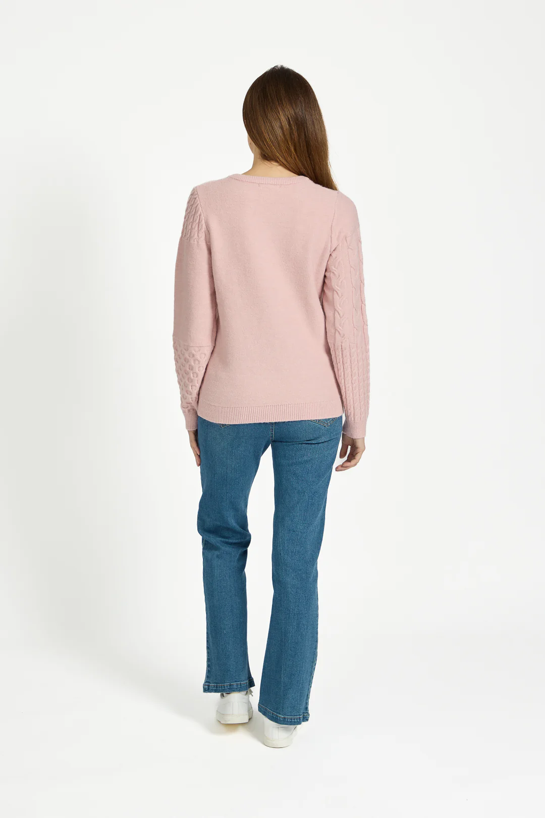 Cable Flower Embroidered Jumper β Pink - Image 4