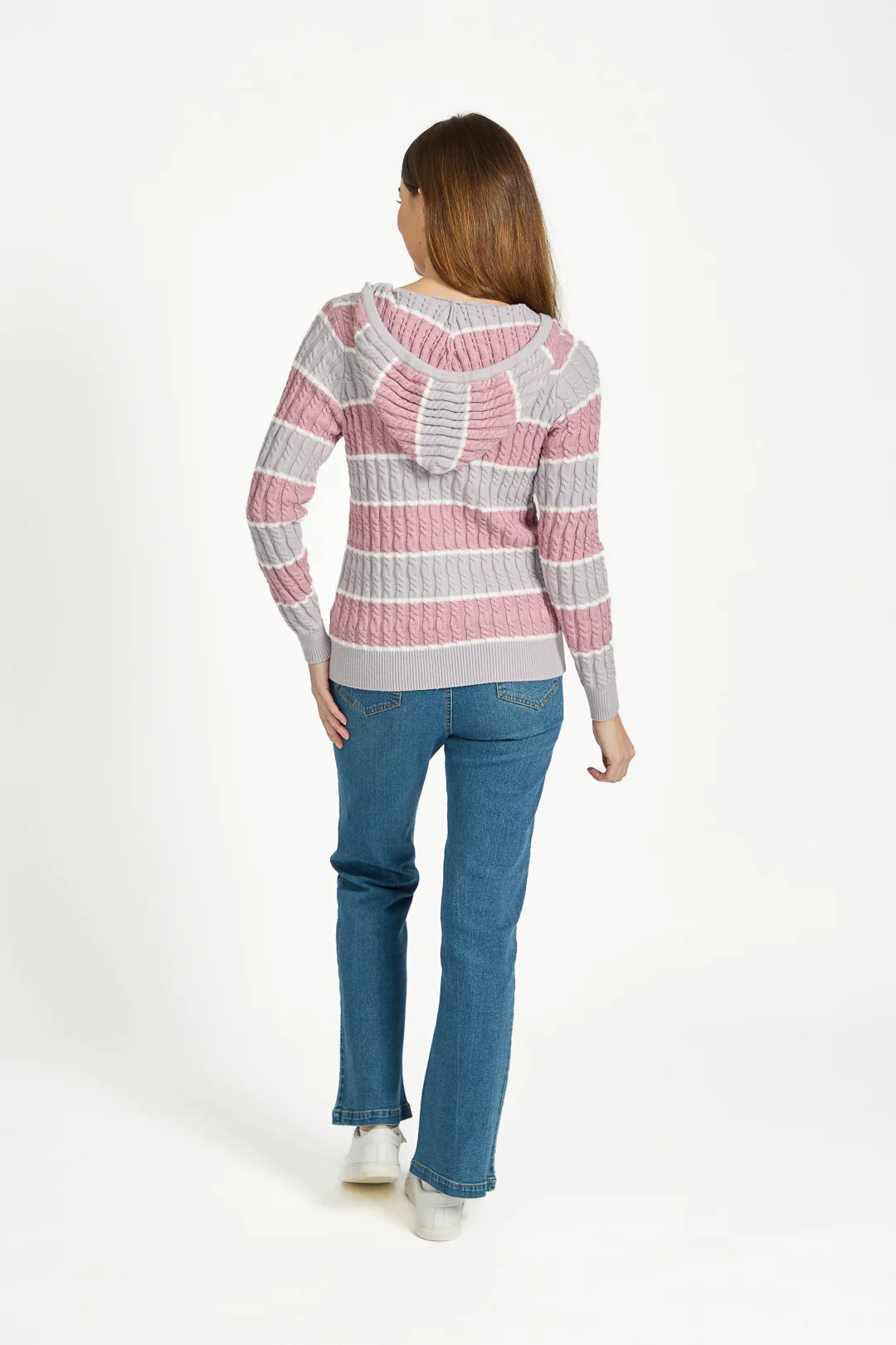 Cable Zip Hoodie β Pink - Image 4