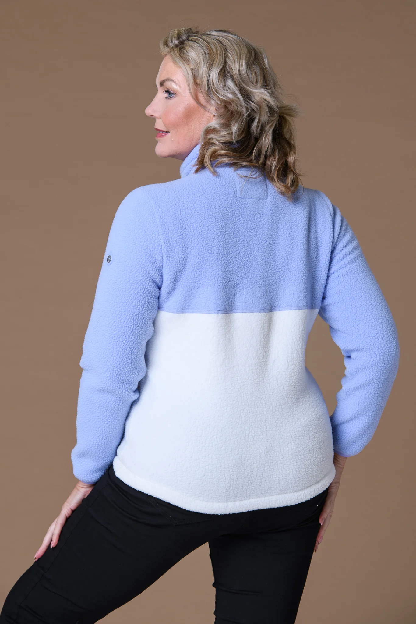 Contrast Sleeve Fleece LILAC/WHITE - Image 2