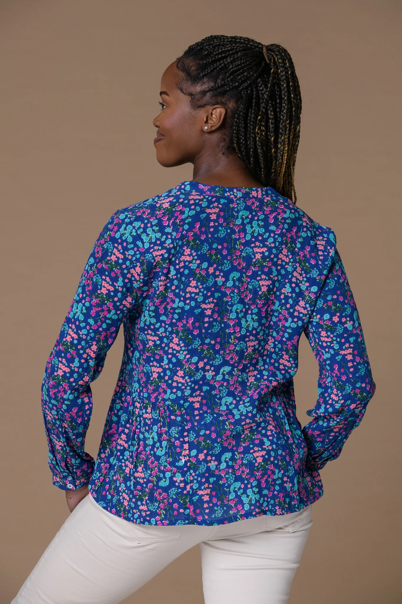 Ditsy Pleat Crinkle Top Tbc - Image 2
