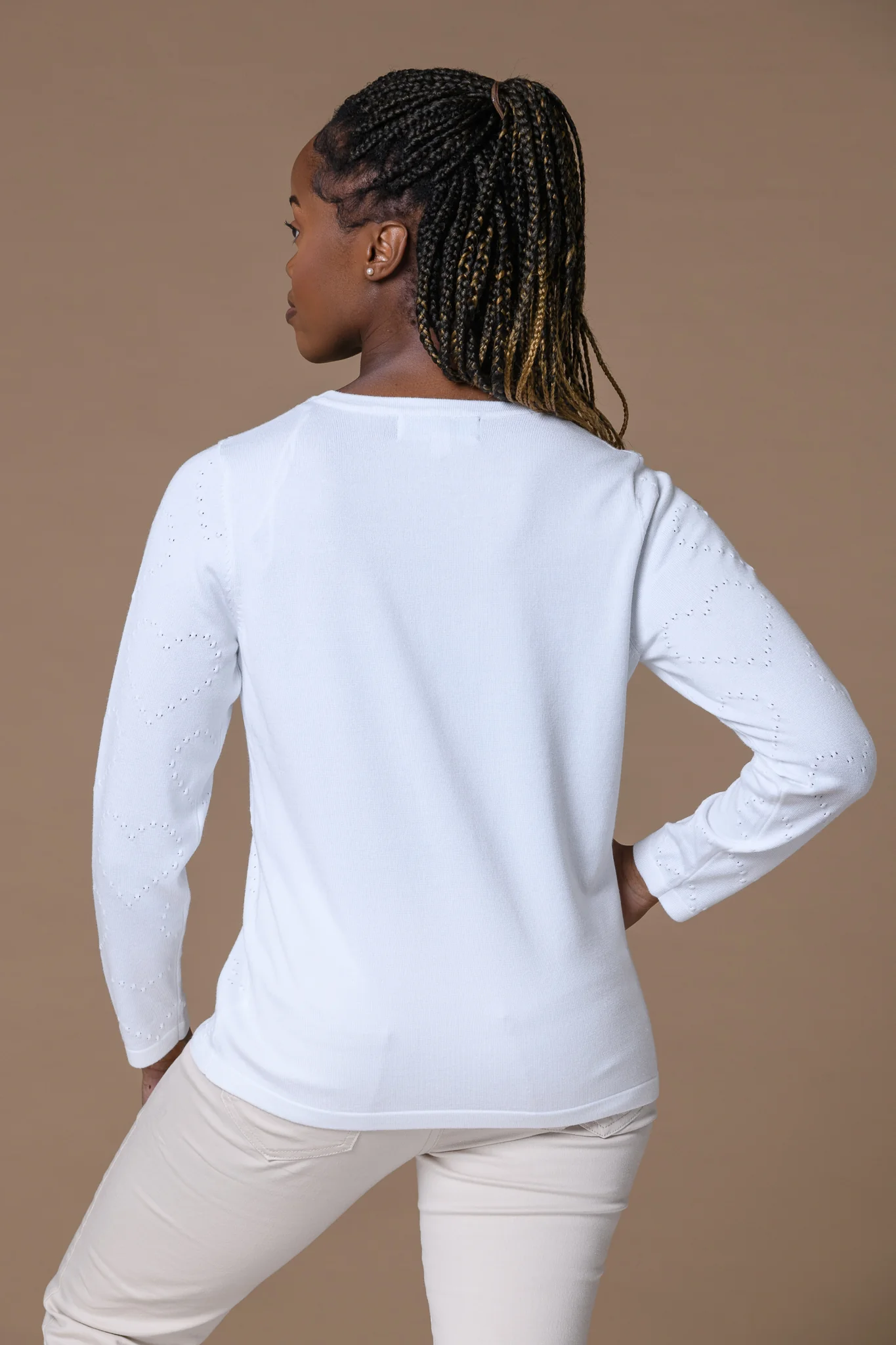 Dotted Hearts Sweater WHITE - Image 2
