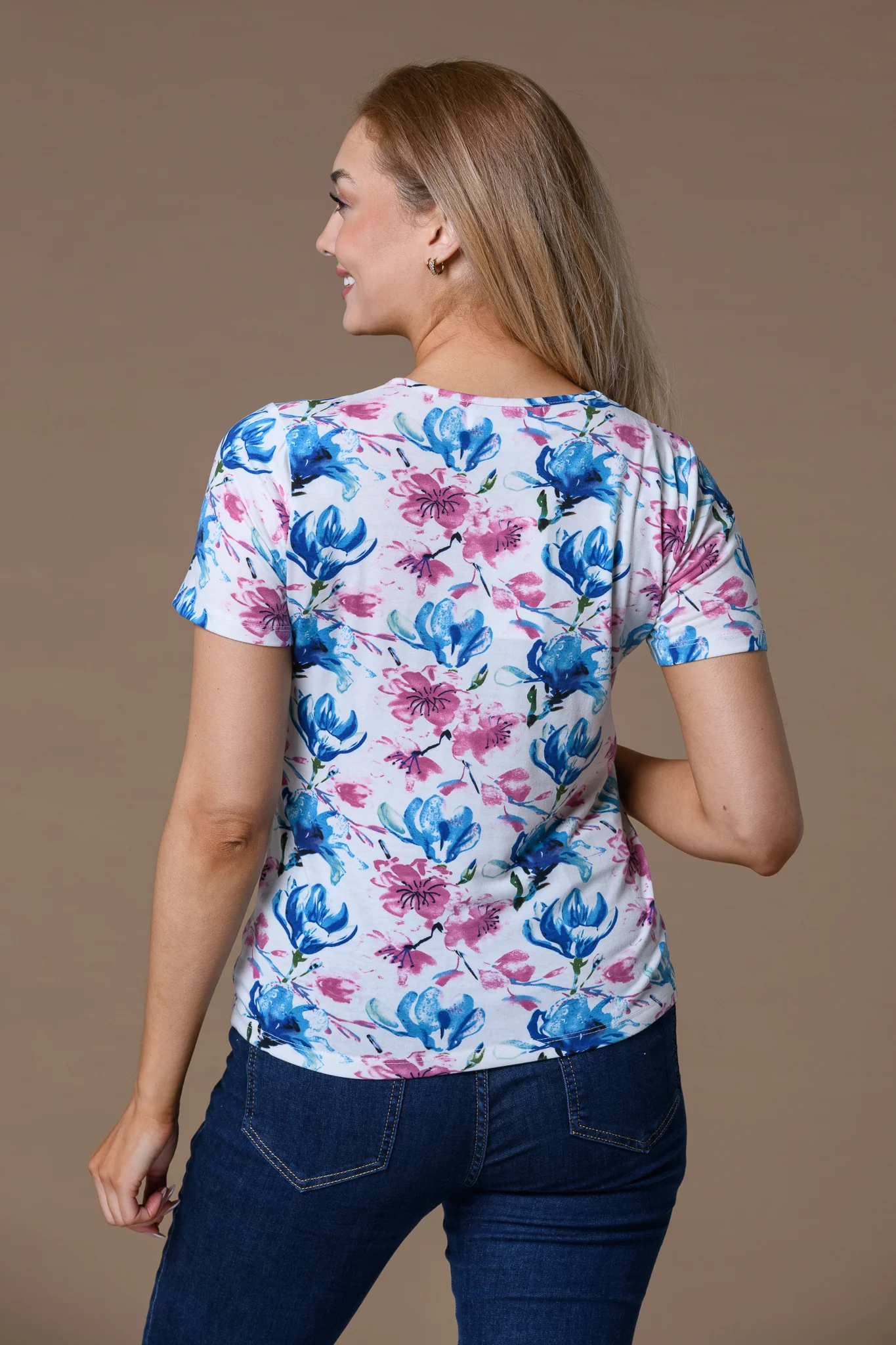 Dreamy Flowery V Neck Pink/Blue - Image 2