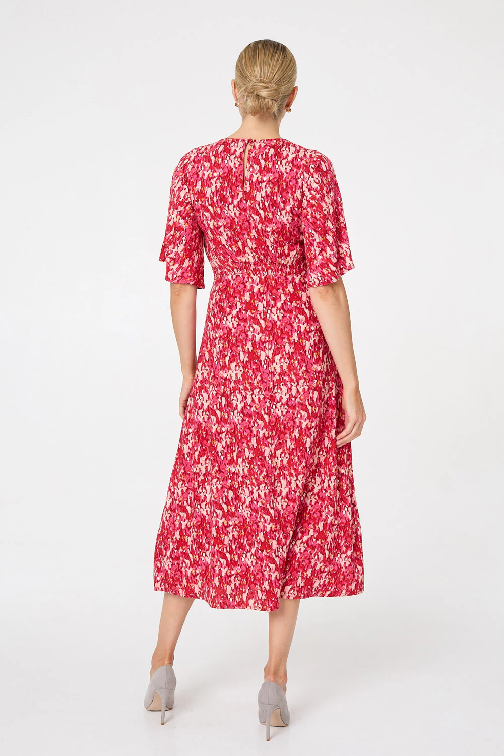 Elastic Panel Angel Slv Dress D176133 RED - Image 2