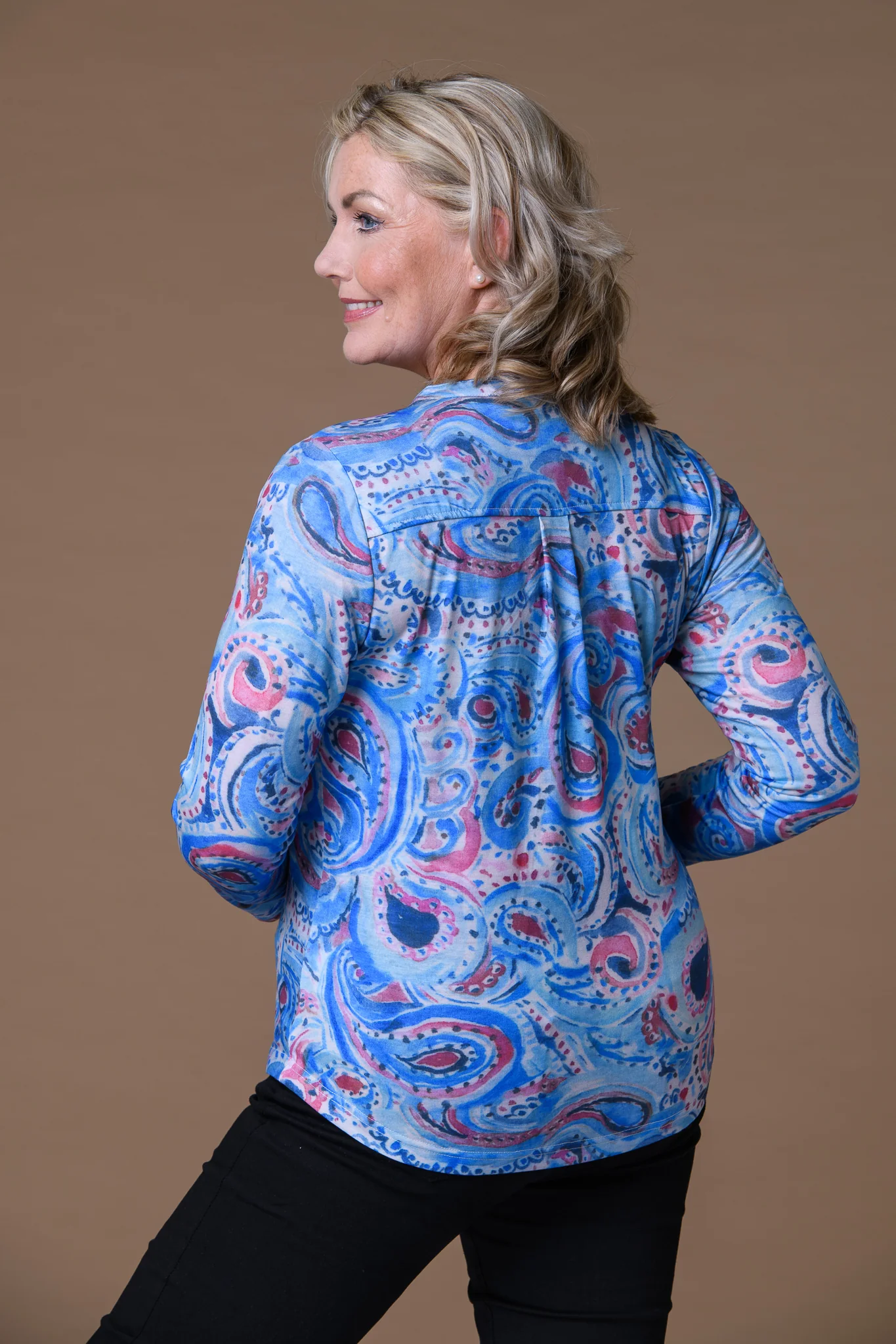 Flower Button Emily Top BLUE - Image 2