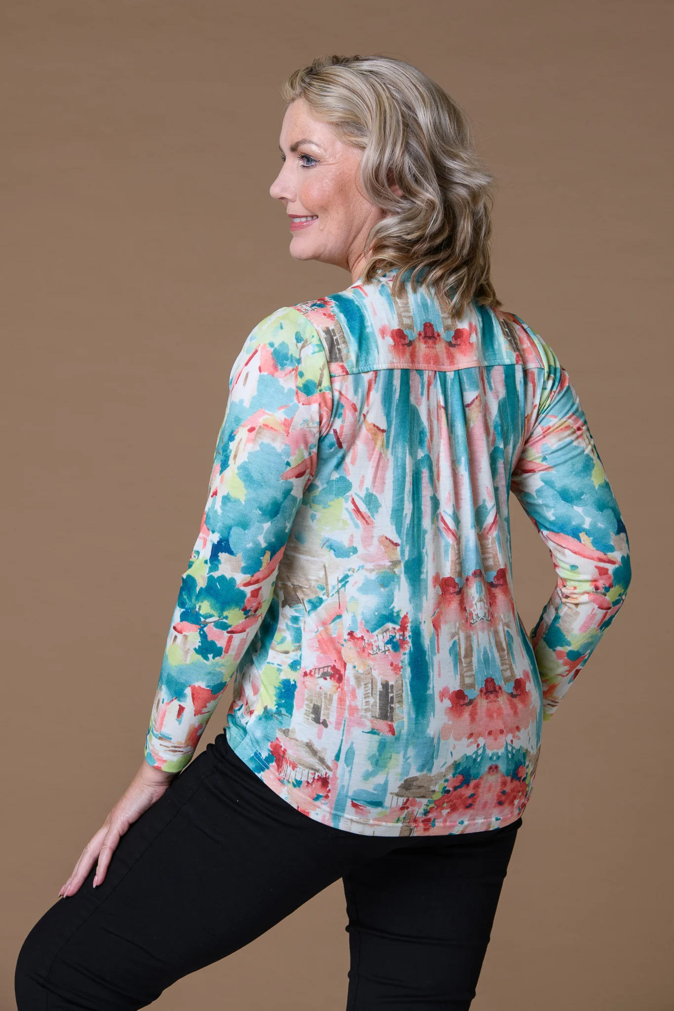 Flower Button Emily Top GREEN - Image 2