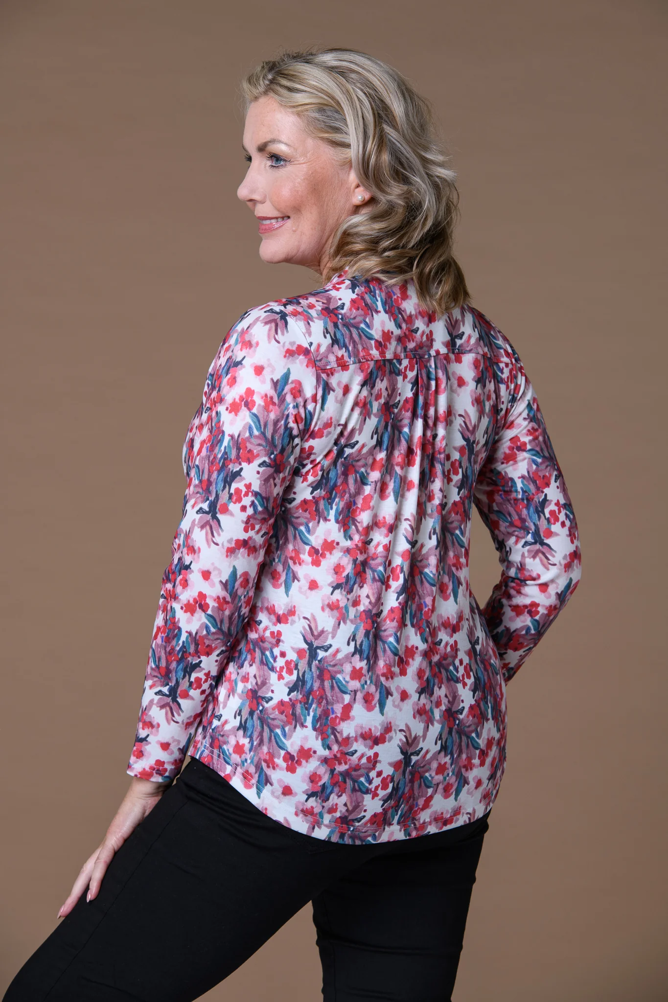 Flower Button Emily Top RED - Image 2