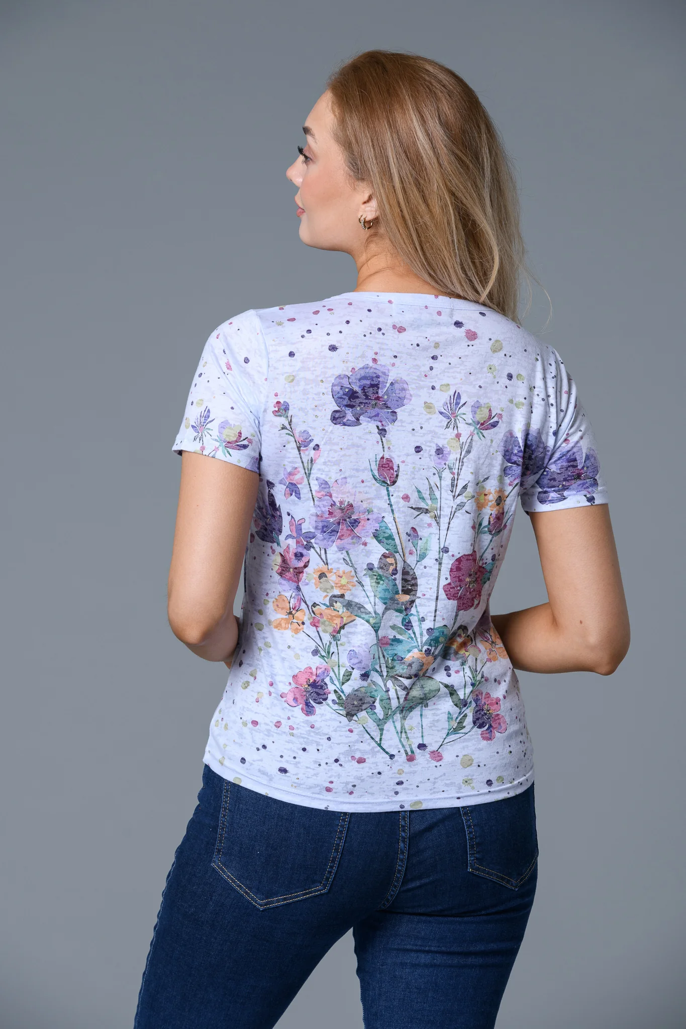 Flower Splash Tee WHITE - Image 2