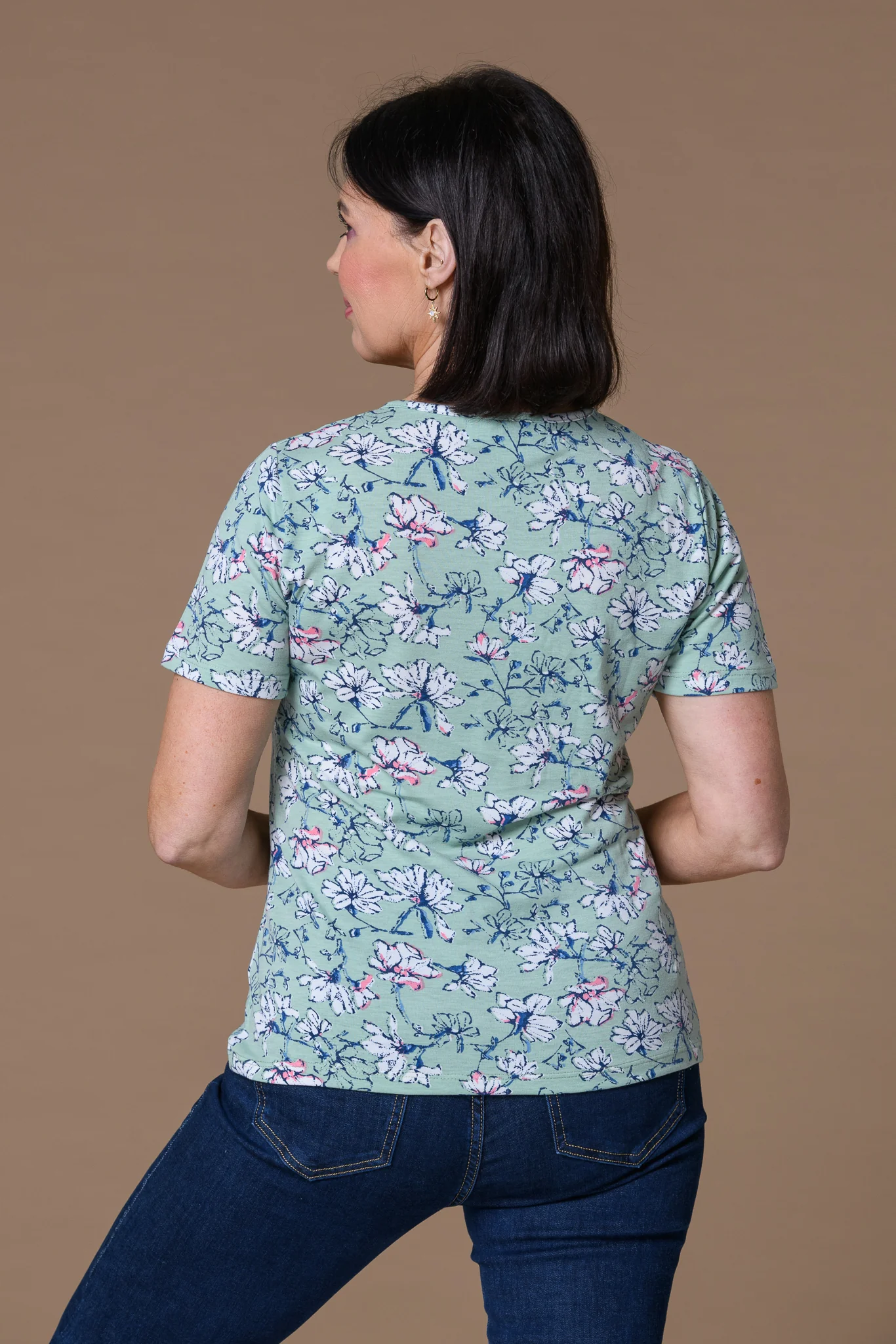 Green Flower V Neck GREEN - Image 2
