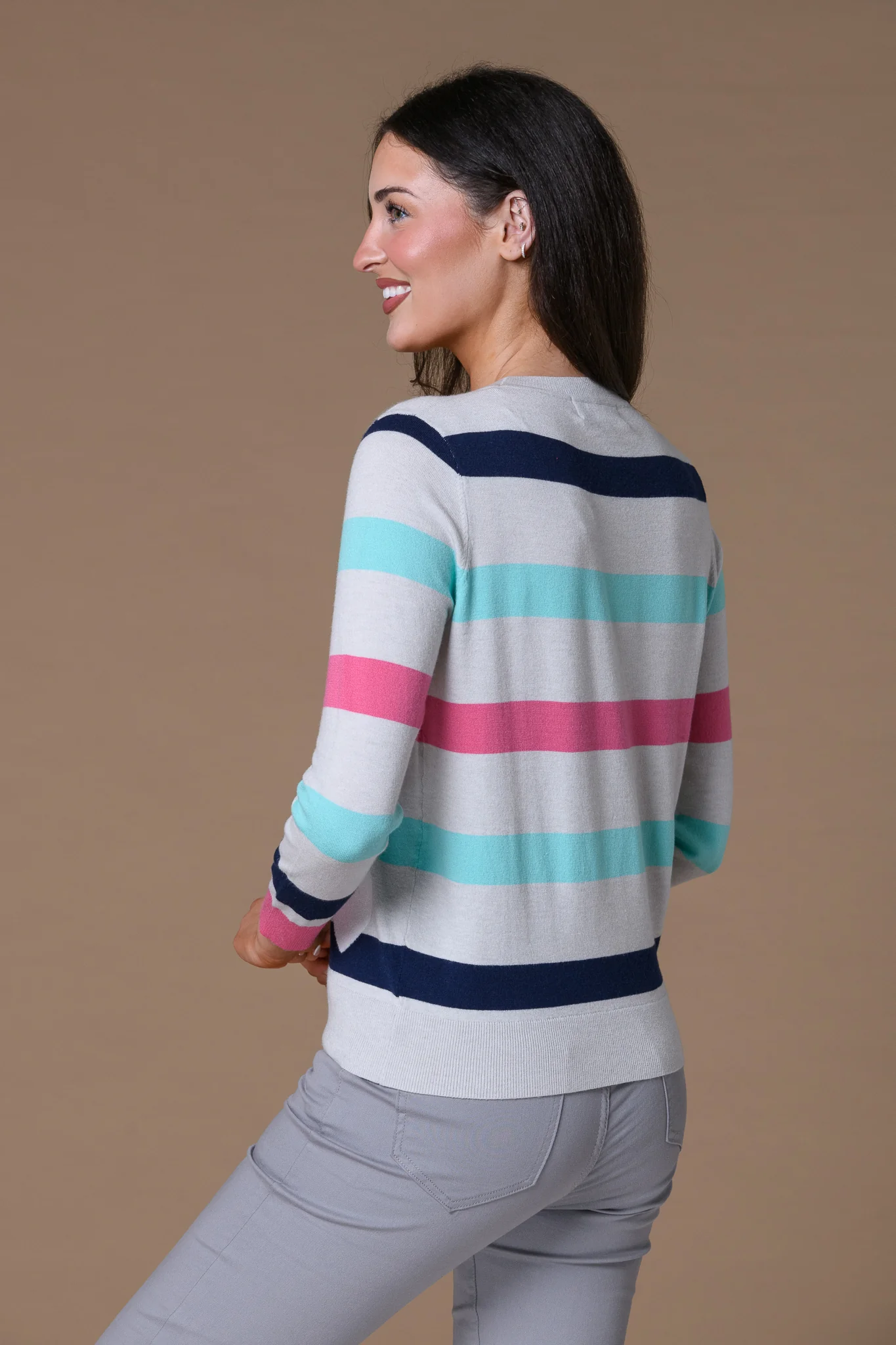 Heart + Stripe Sweater GREY - Image 3