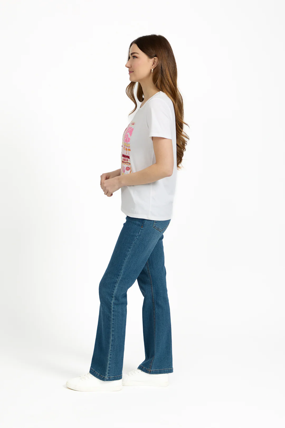 Holiday Mood Printed Tee WHITE - Image 4