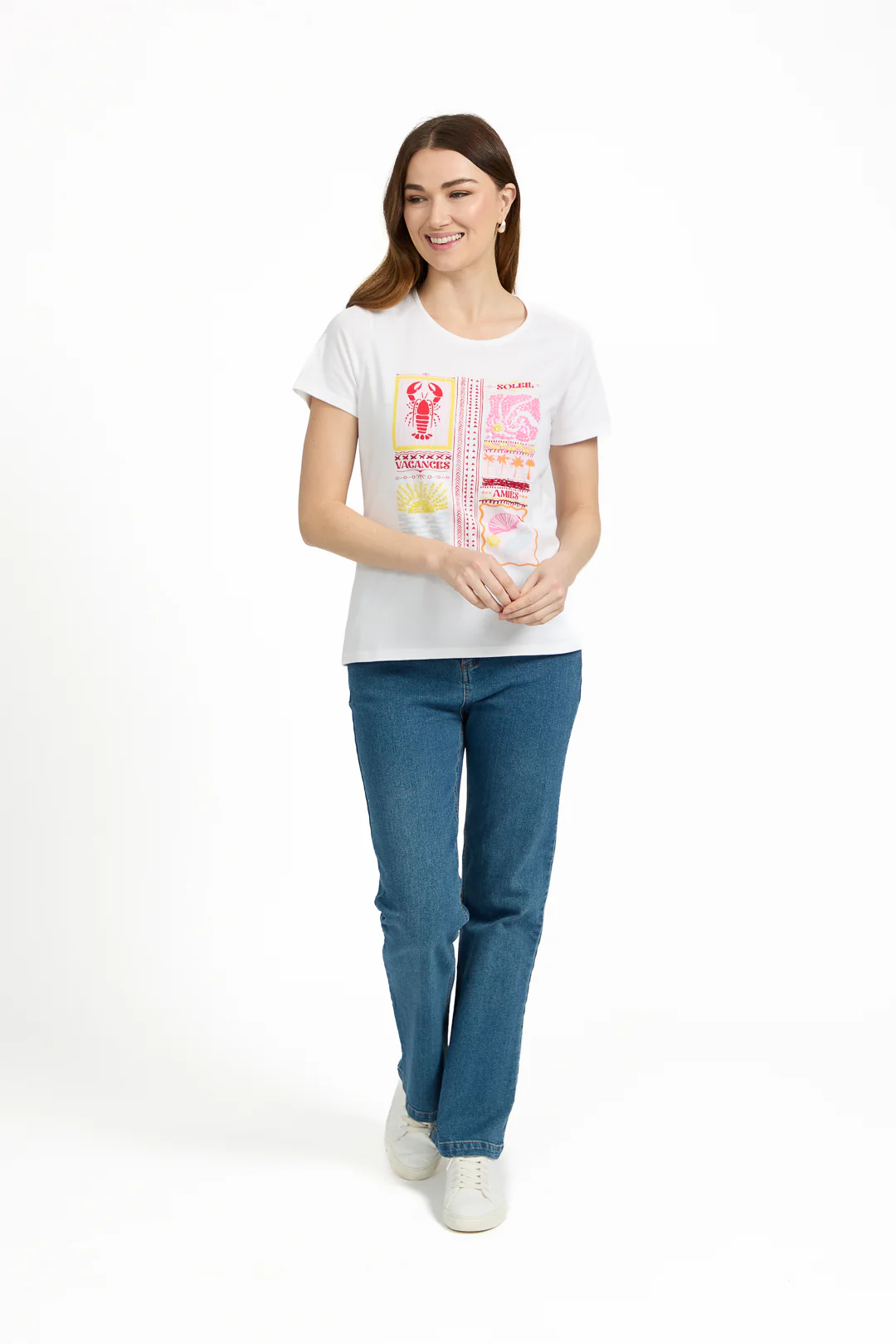 Holiday Mood Printed Tee WHITE - Image 5