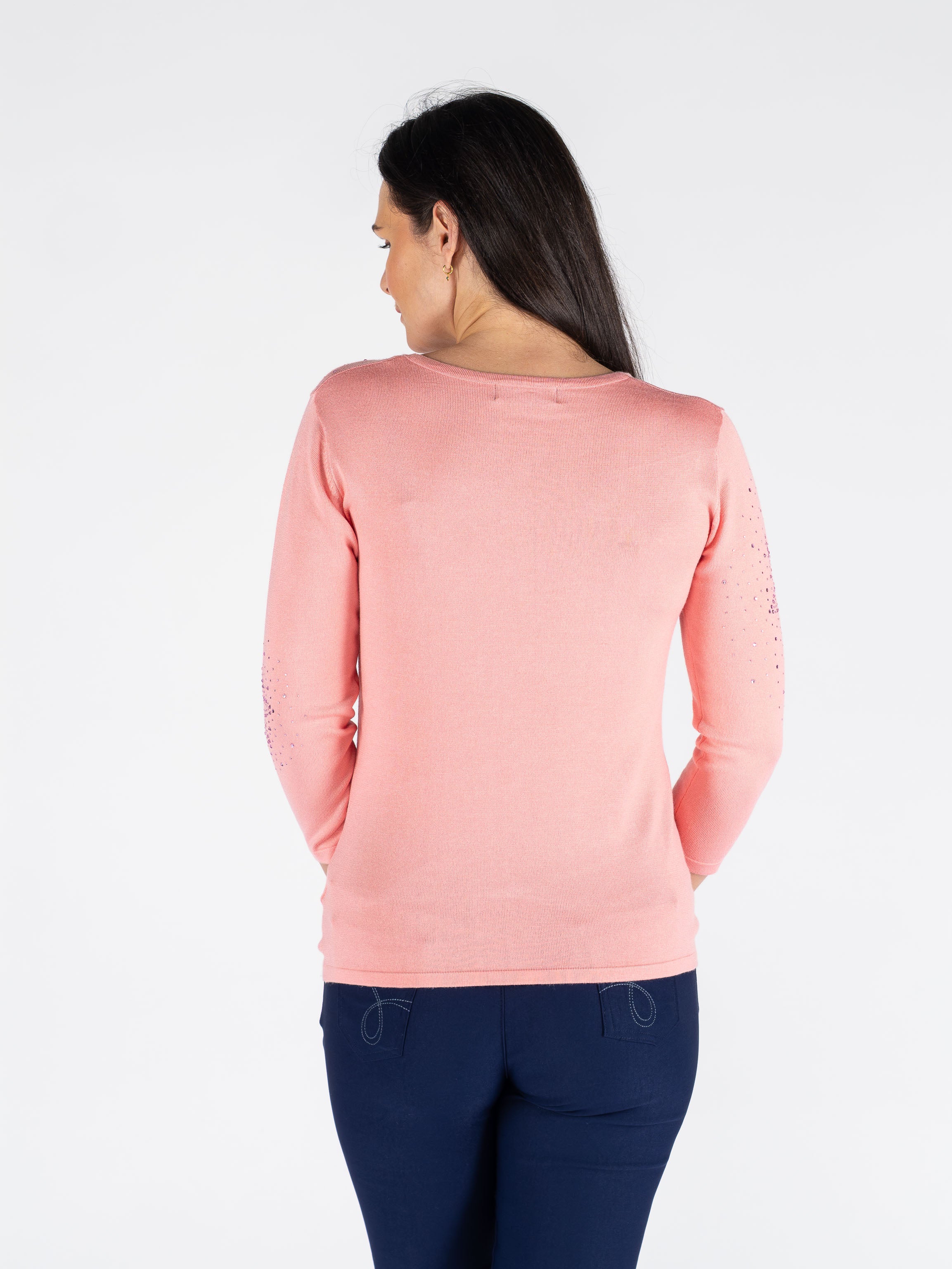 JU30499  STARBLOOM HOTFIX JUMPER ROUND NECK 3/4 S PINK - Image 4