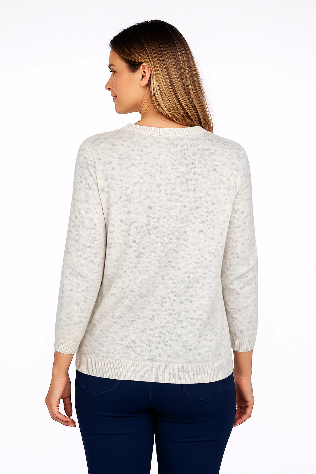 JU30504  TEXTURED JUMPER ROUND NECK 3/4 SLEEVE MULTI - Image 2