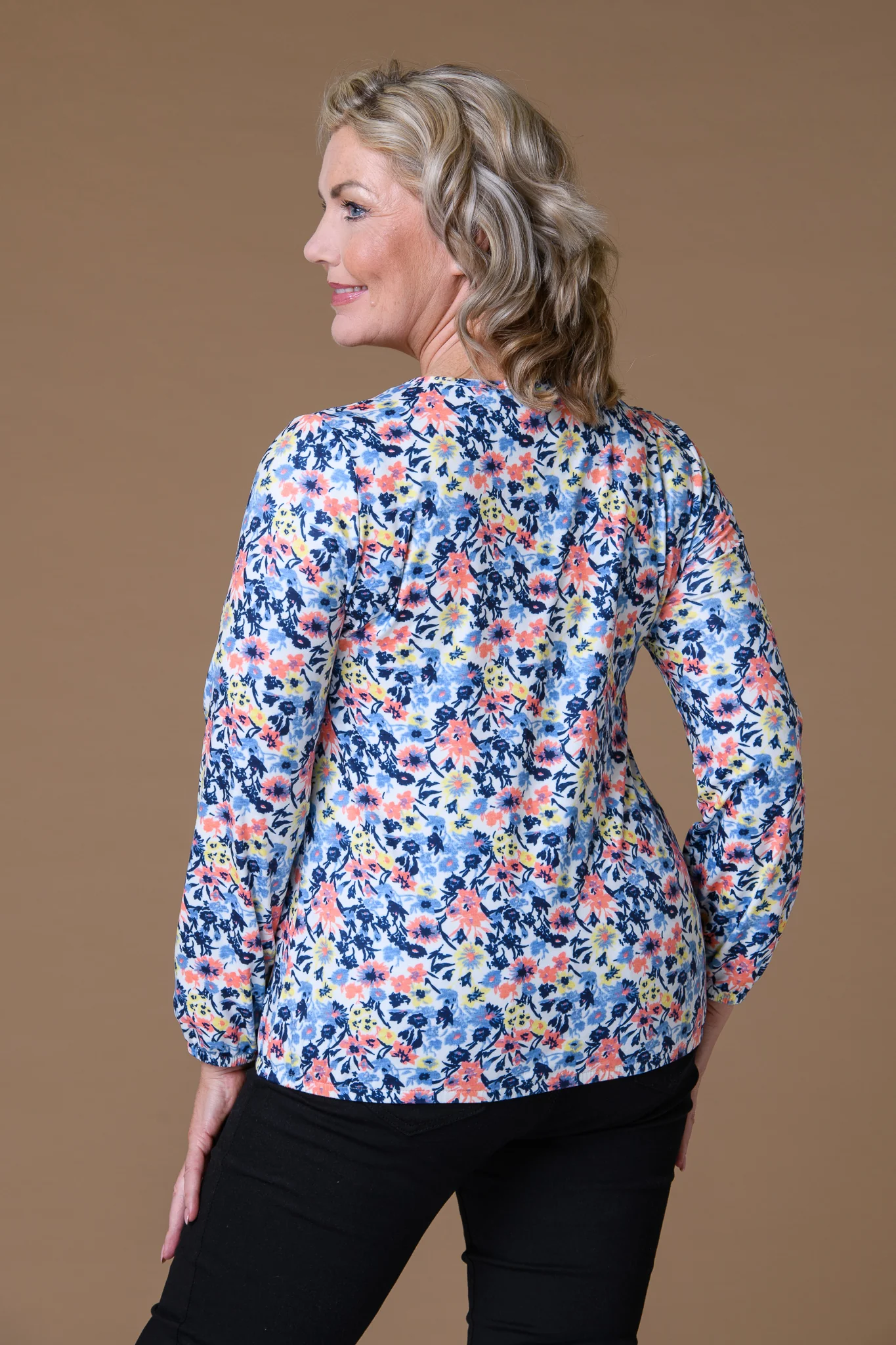 Keyhole Supersoft Top Pink Floral - Image 2