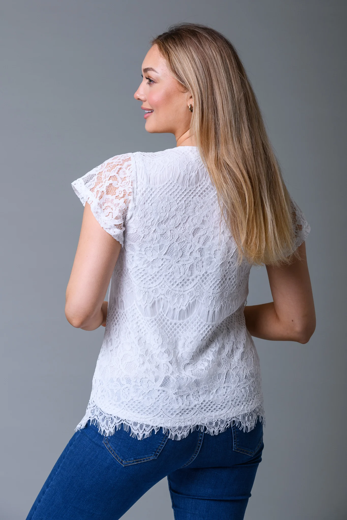 Lace Lined Top T172264 WHITE - Image 2