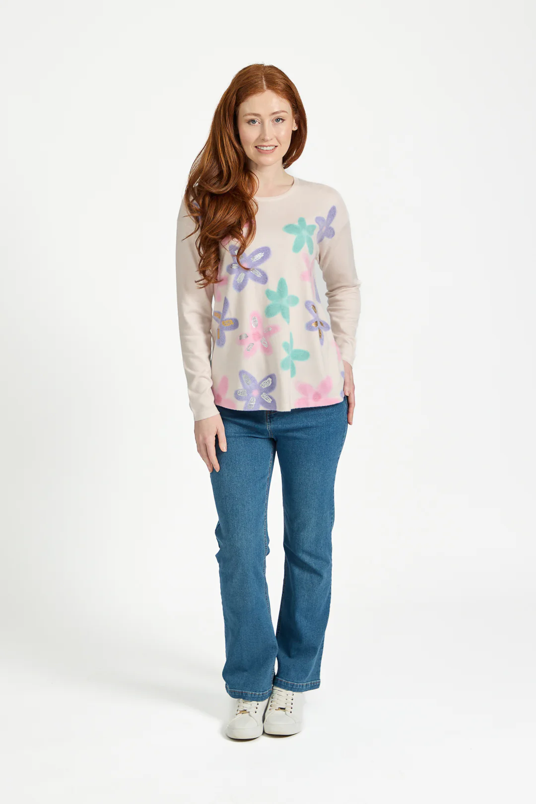 LARGE FLORAL PRINT JUMPER PINK - Image 2
