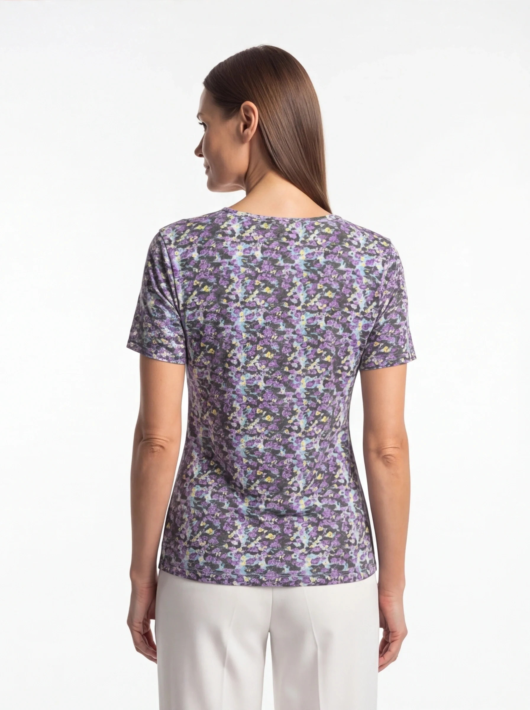 Lilac Flowers V Neck LILAC - Image 4