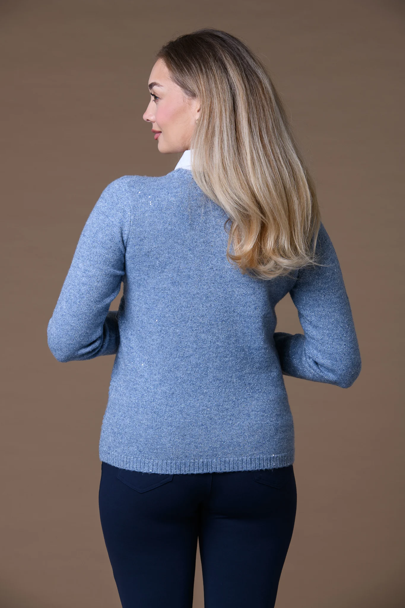 Lurex Boucle Insert Sweater BLUE - Image 2