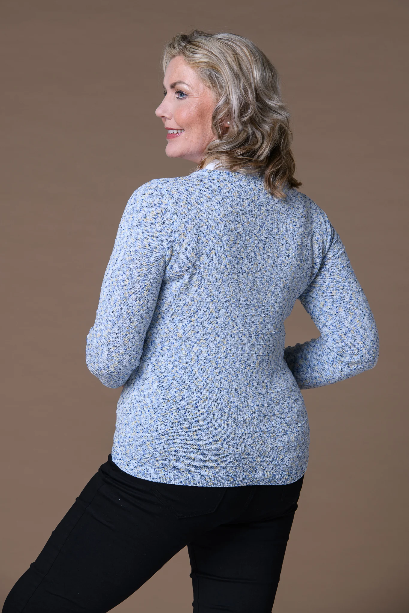 Lurex Mottled Insert Sweater BLUE - Image 2
