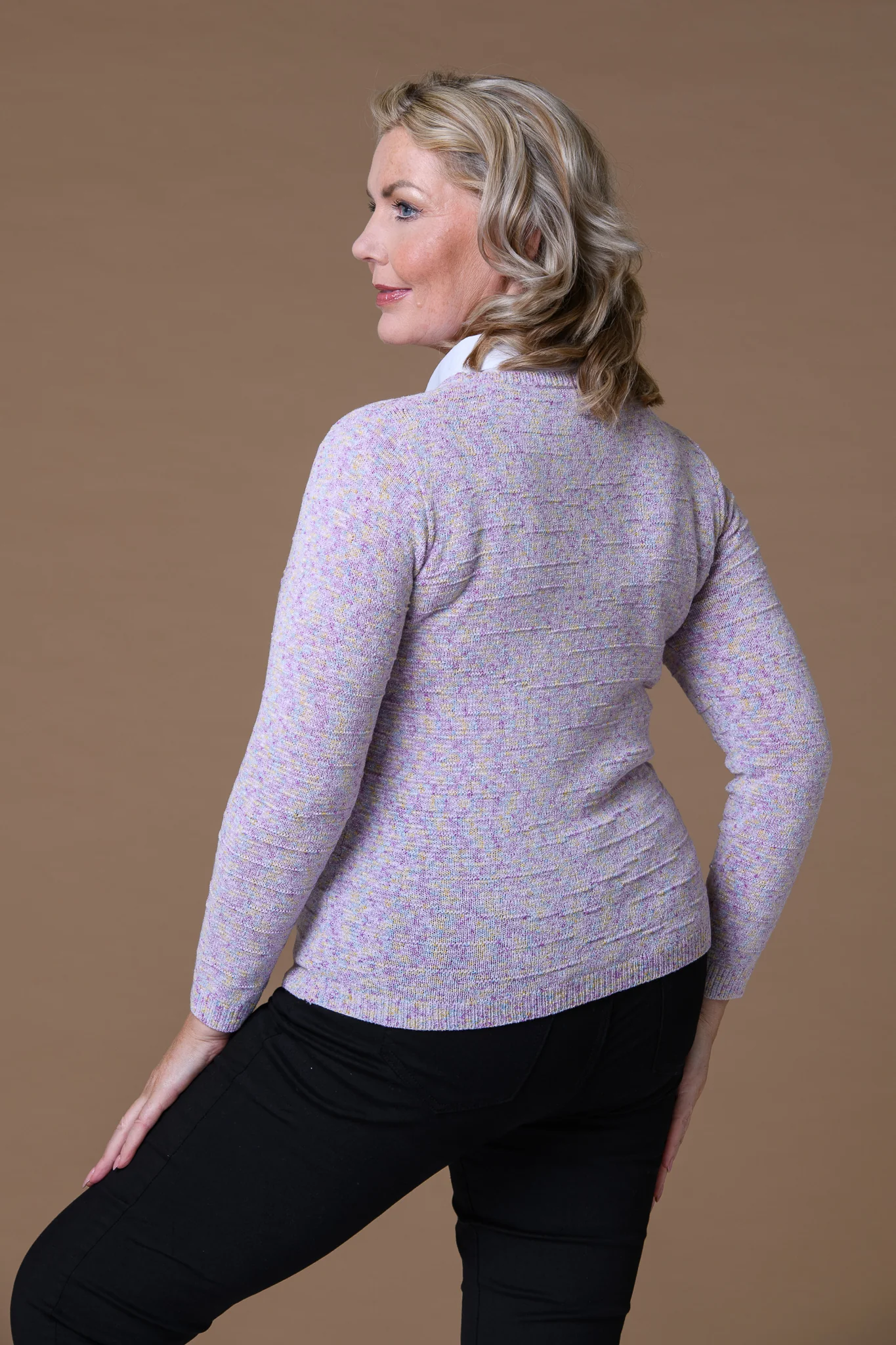 Lurex Mottled Insert Sweater PINK - Image 2