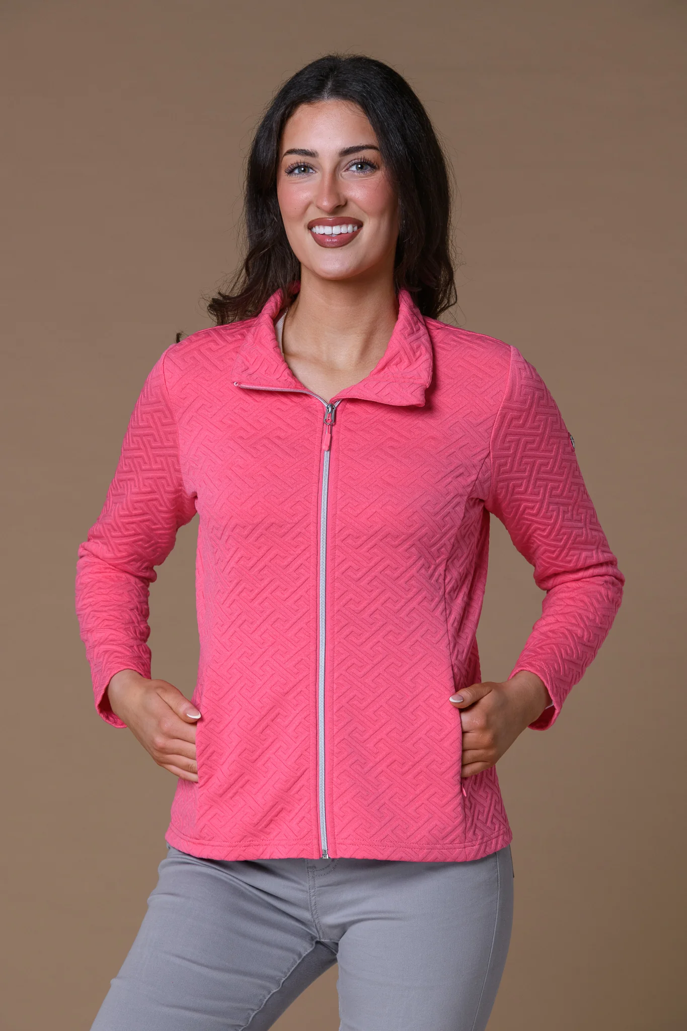 Maze Full Zip Top PINK - Image 2