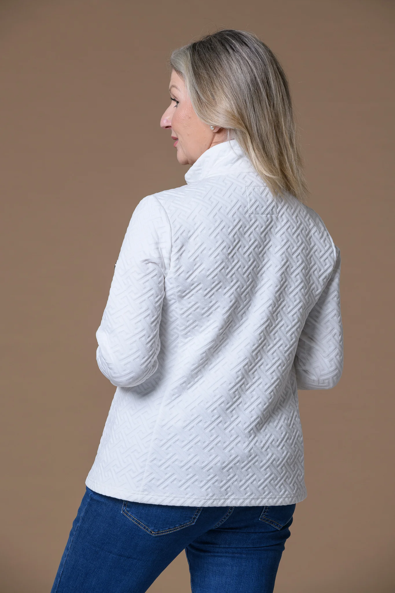 Maze Full Zip Top WHITE - Image 2