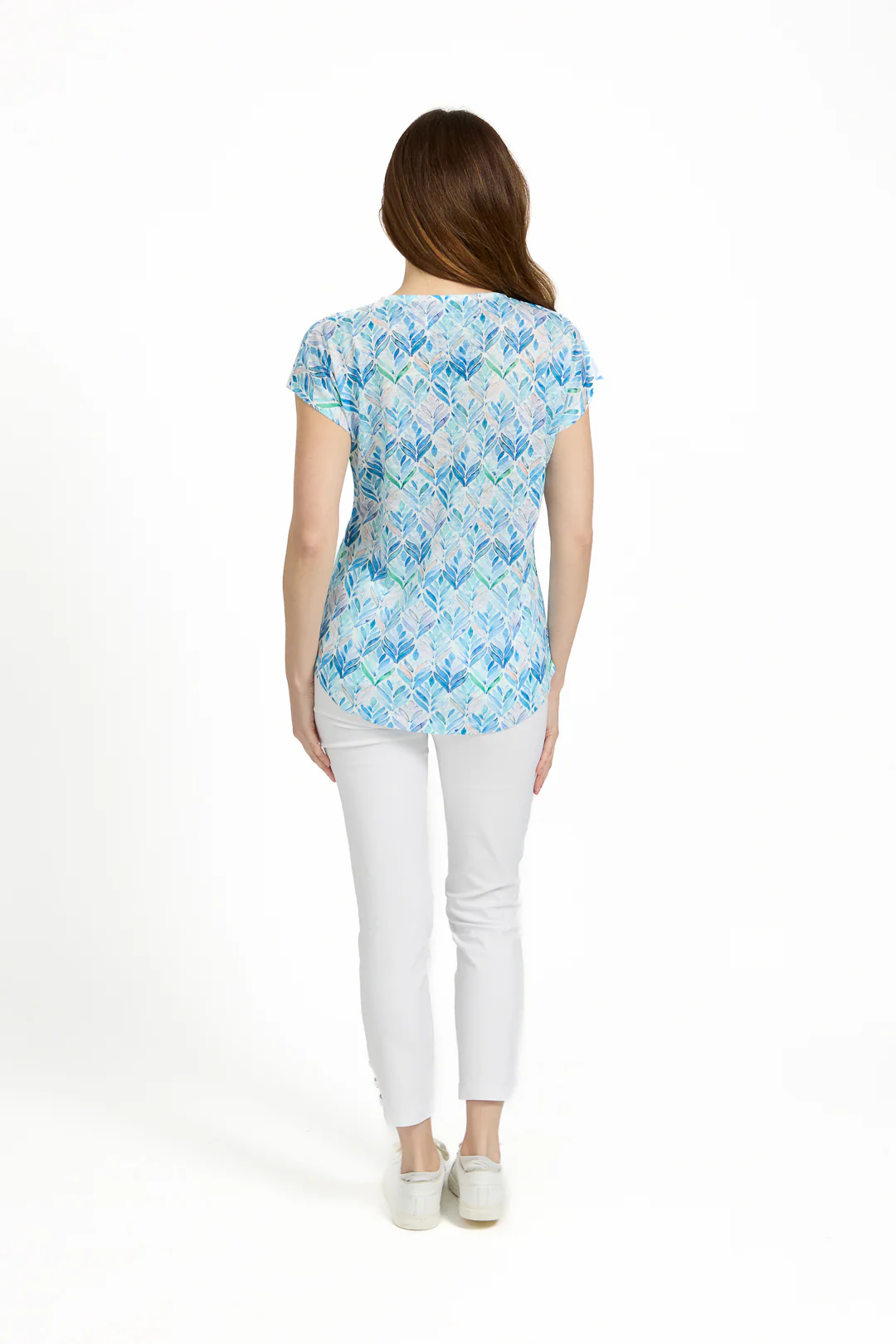 MULTI COLOUR PRINTED ZIP TEE BLUE - Image 2