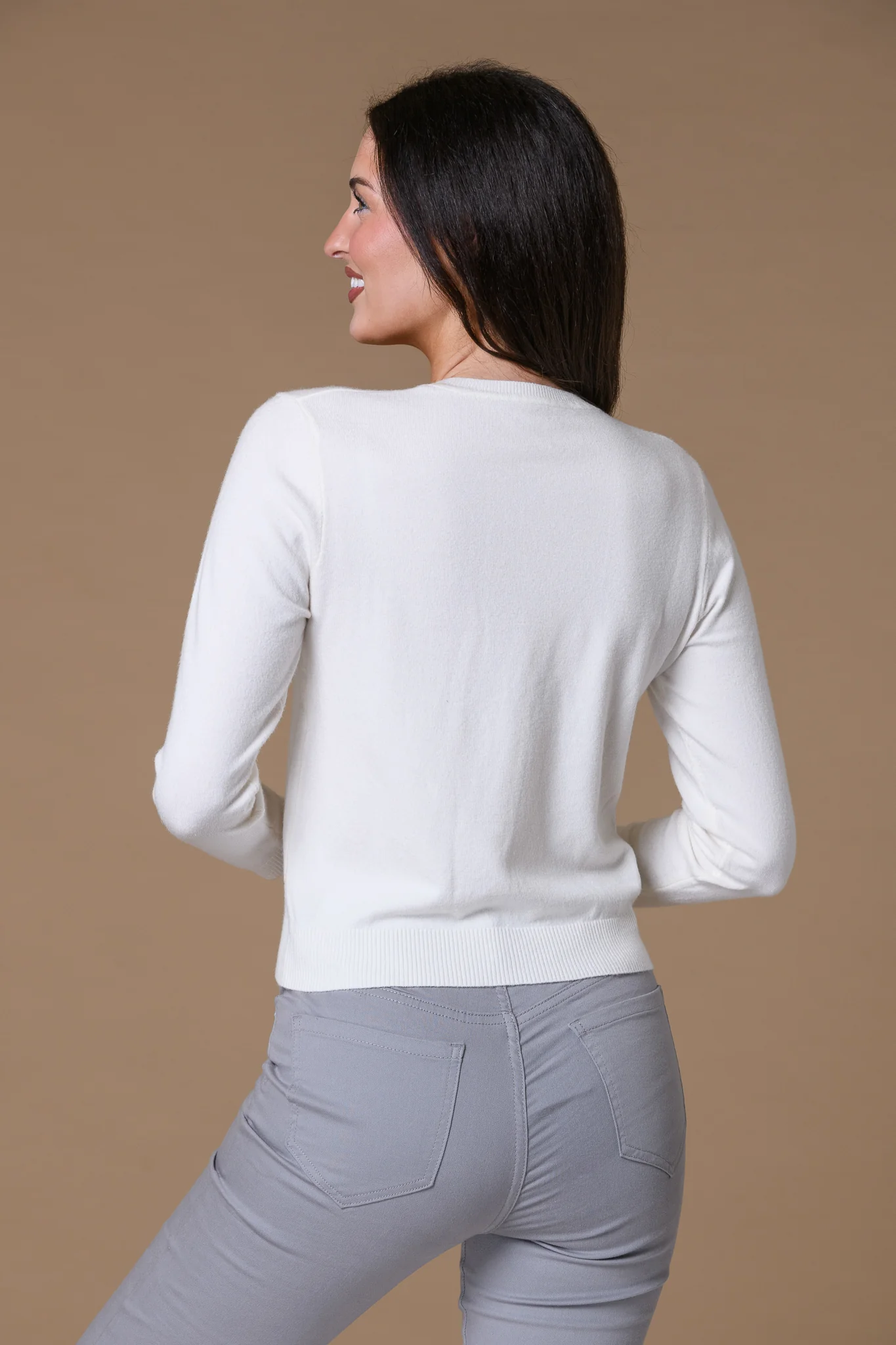 Placement Flower Sweater KP177606 CREAM - Image 2
