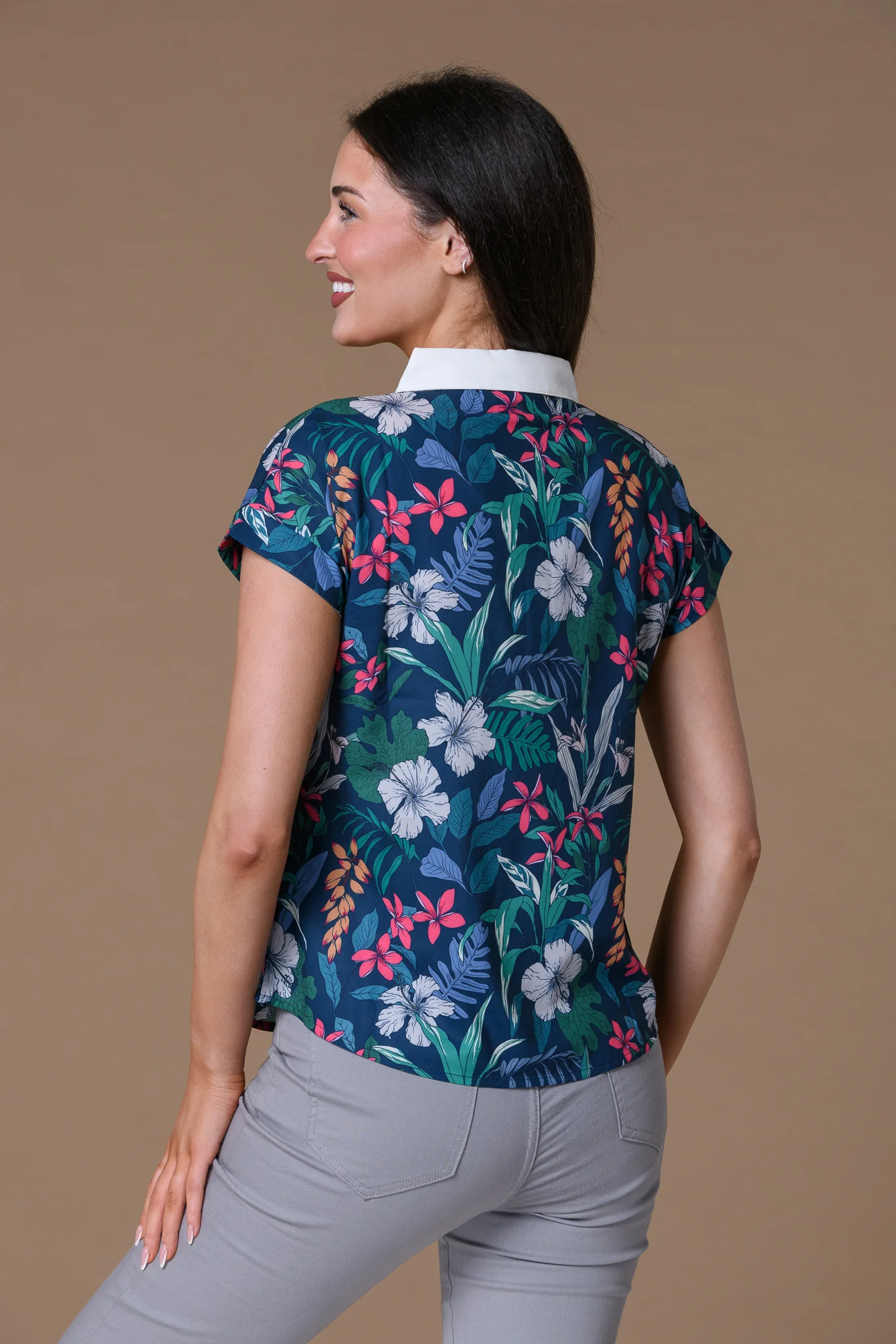 Print Collar Tee TURQUOISE - Image 2