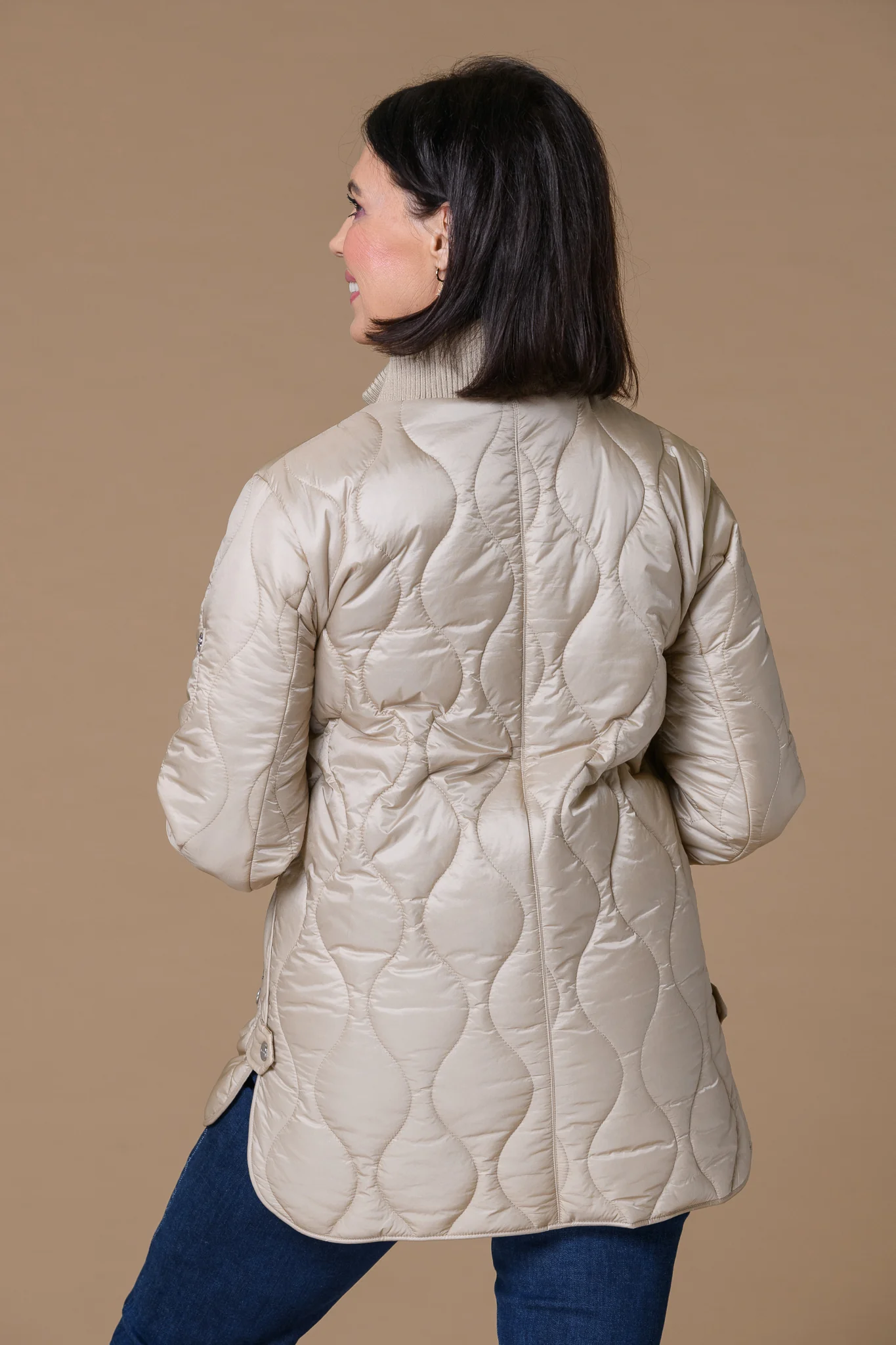 Rib Onion Quilt Jacket BEIGE - Image 2