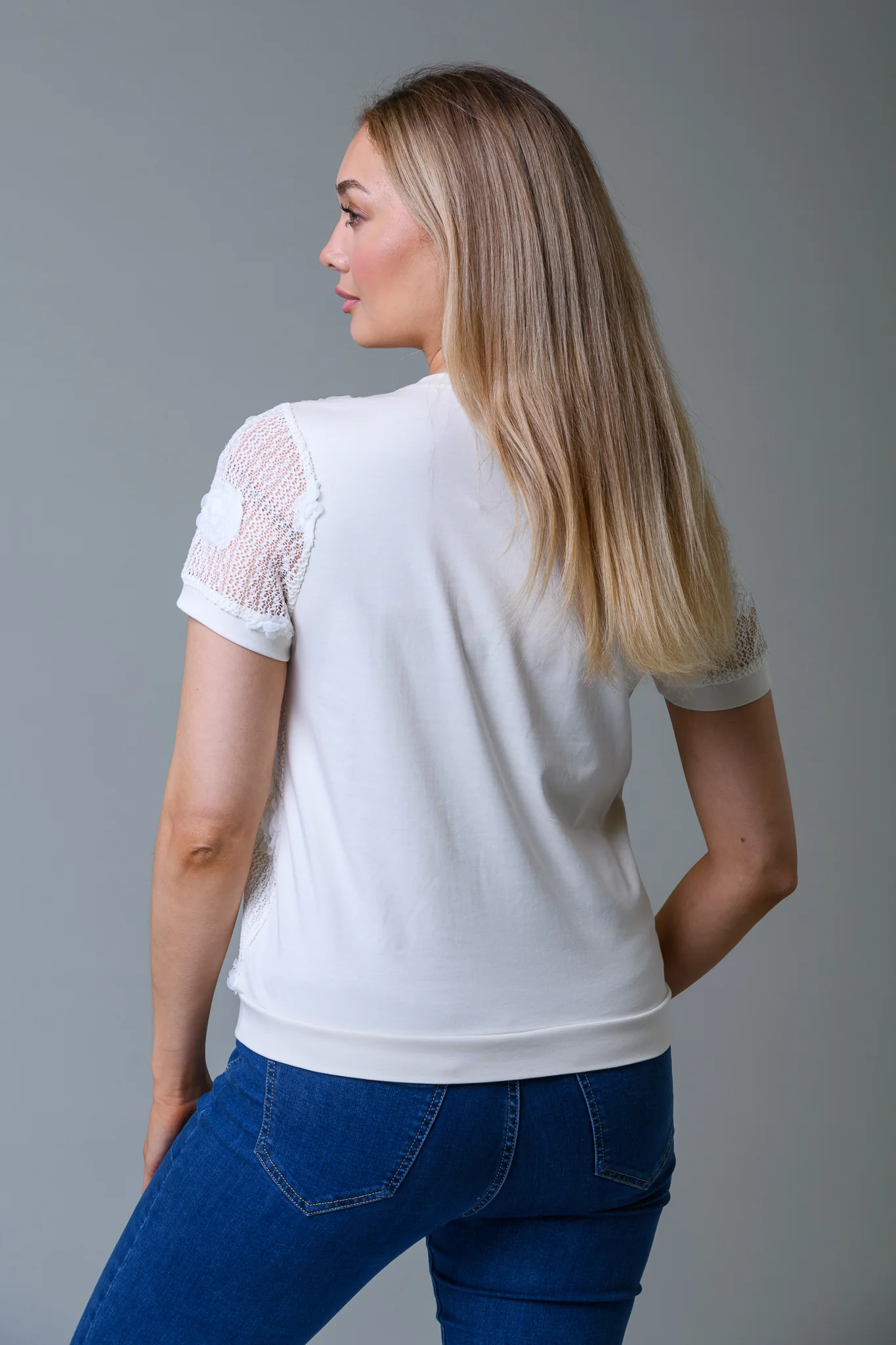 Rose Jaquard Top CREAM - Image 2