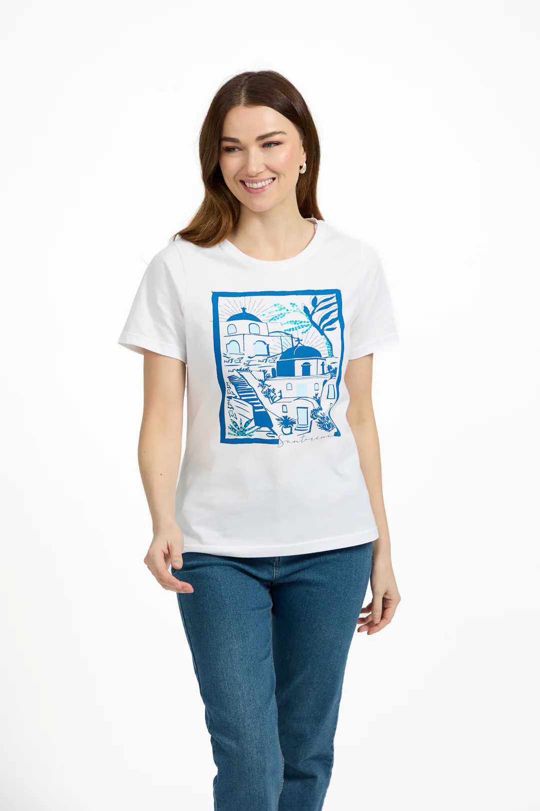 Santorini Printed Tee BLUE