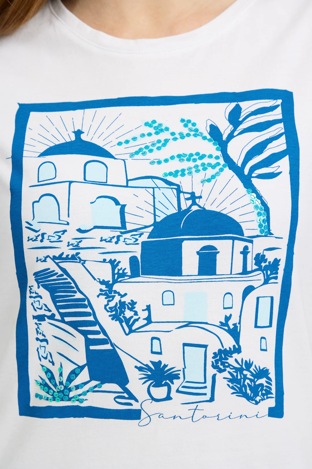 Santorini Printed Tee BLUE - Image 3