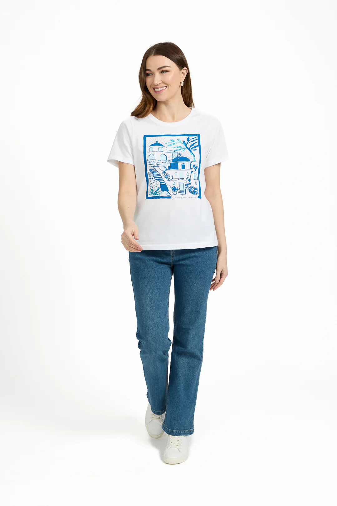 Santorini Printed Tee BLUE - Image 4