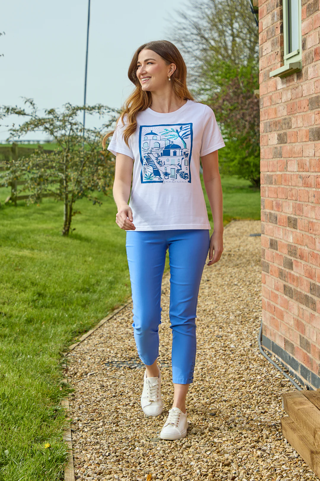 Santorini Printed Tee BLUE - Image 7