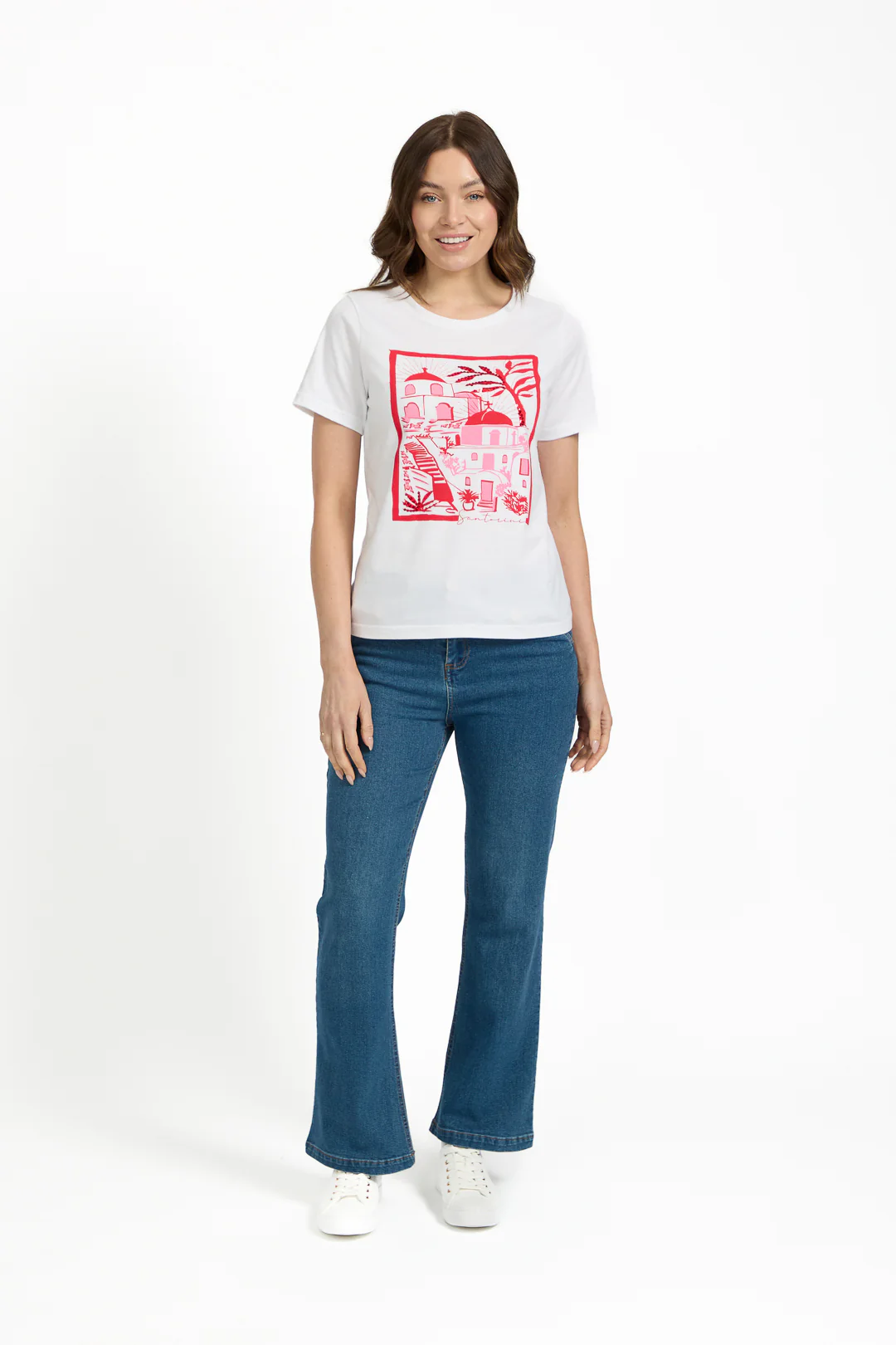 Santorini Printed Tee RED - Image 4