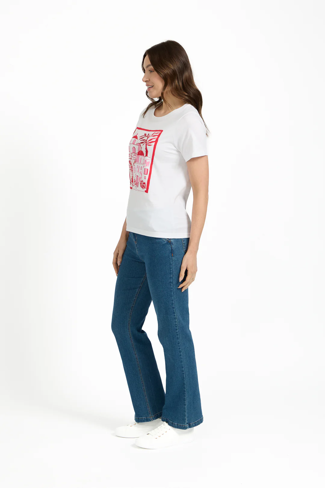 Santorini Printed Tee RED - Image 5