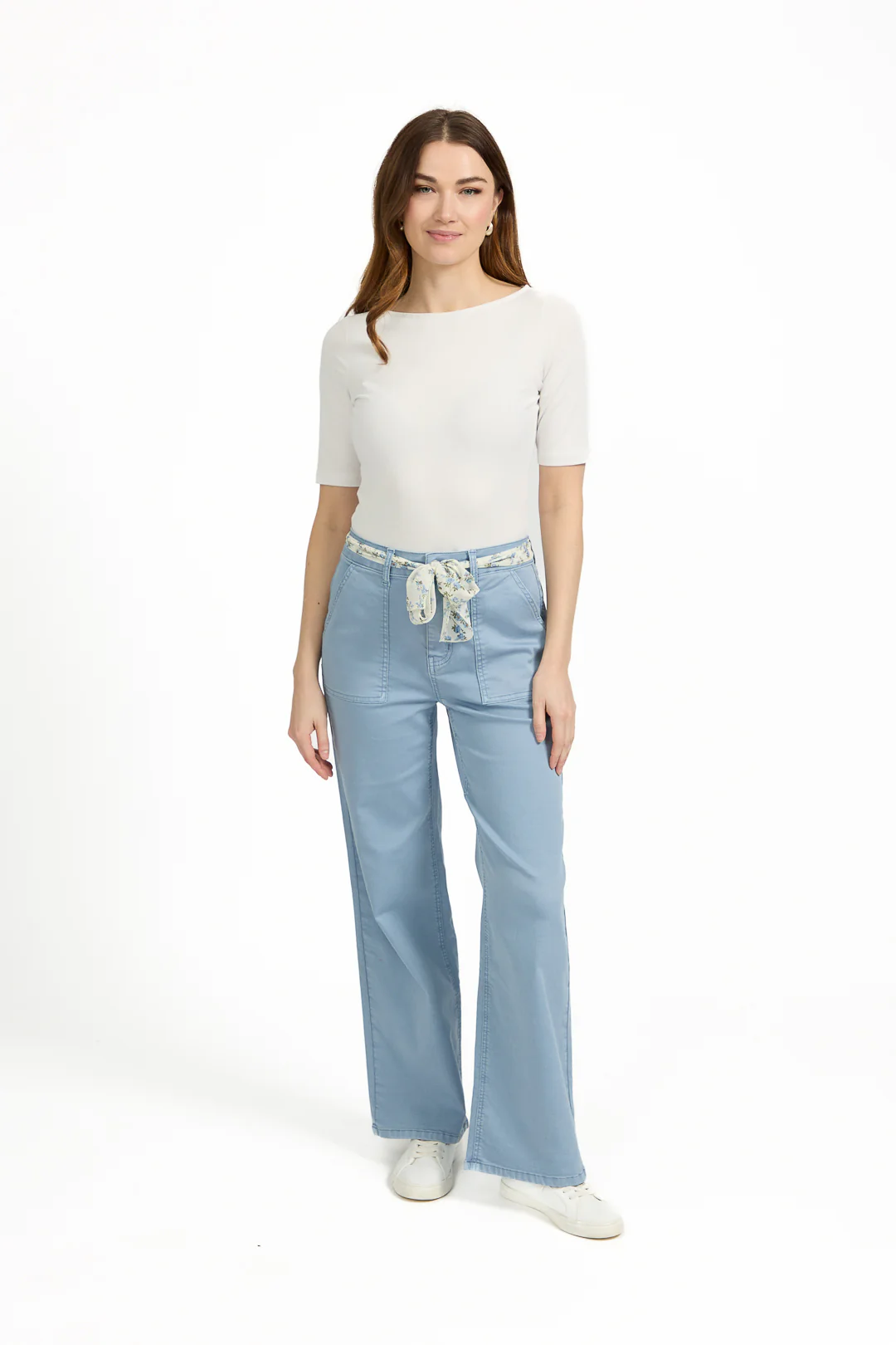 SCARF BELT TROUSERS BLUE - Image 3