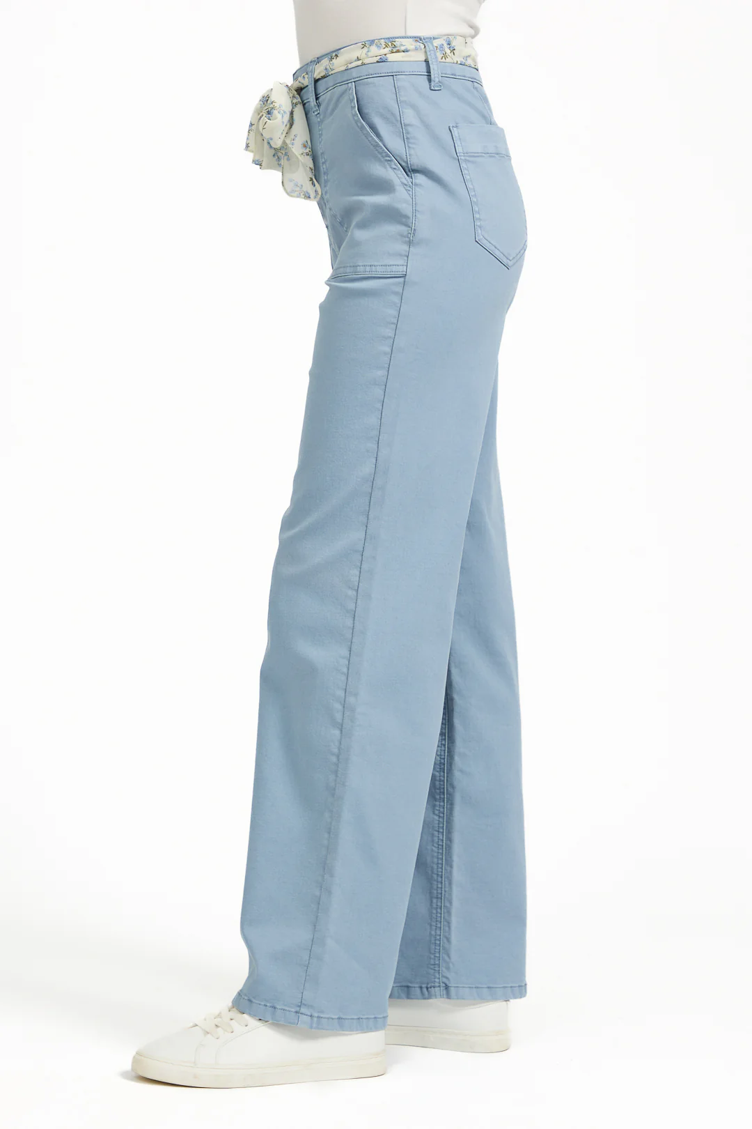 SCARF BELT TROUSERS BLUE - Image 4