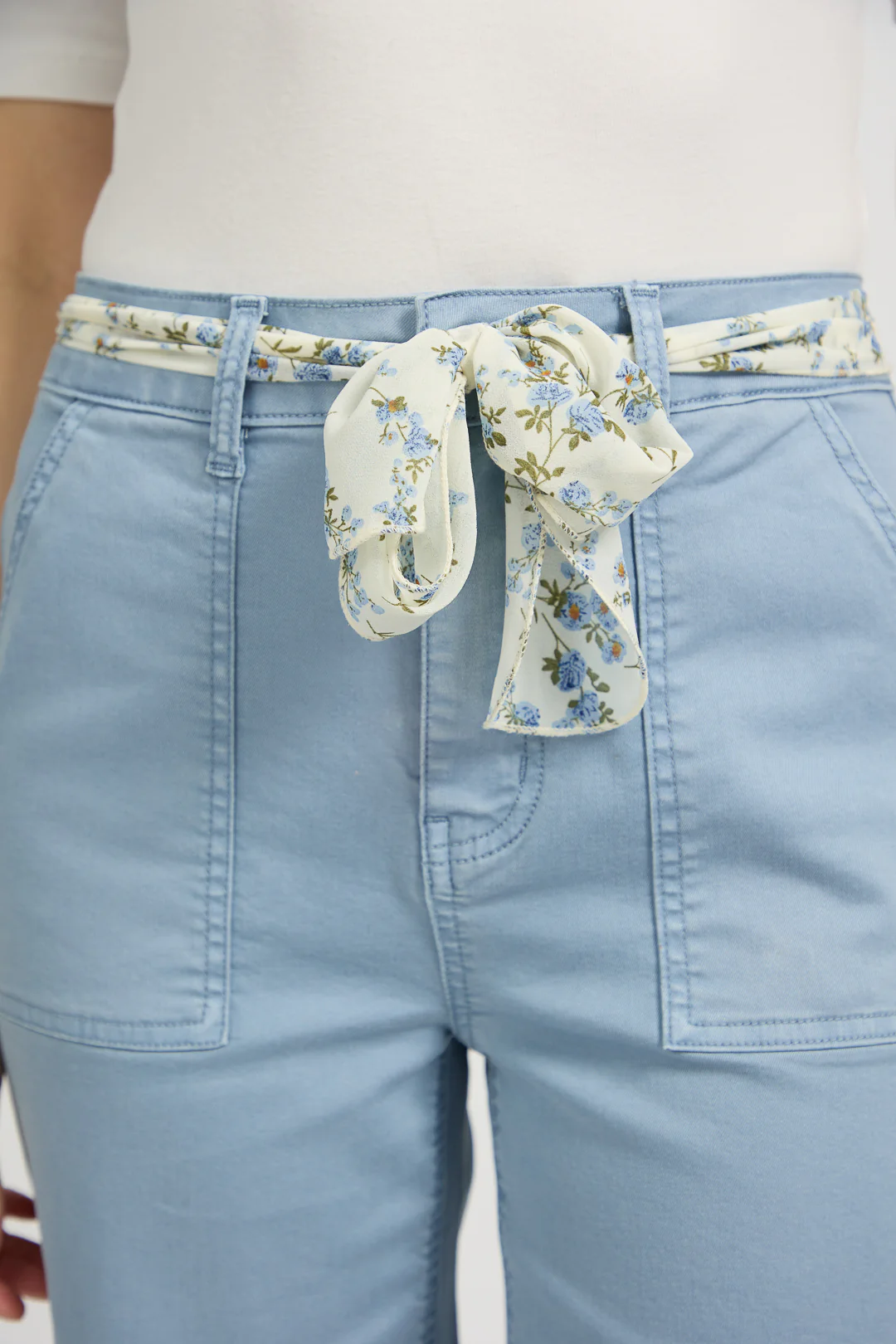 SCARF BELT TROUSERS BLUE - Image 5