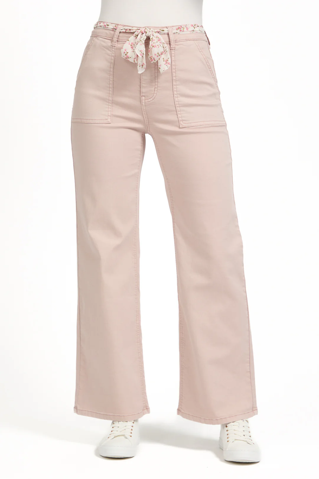 SCARF BELT TROUSERS PINK