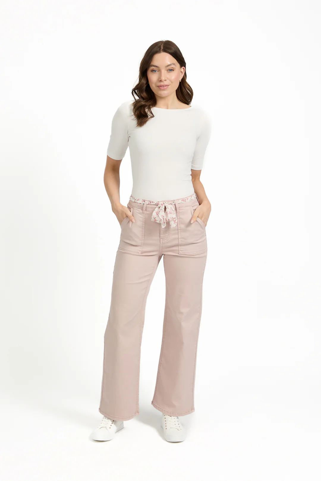 SCARF BELT TROUSERS PINK - Image 3
